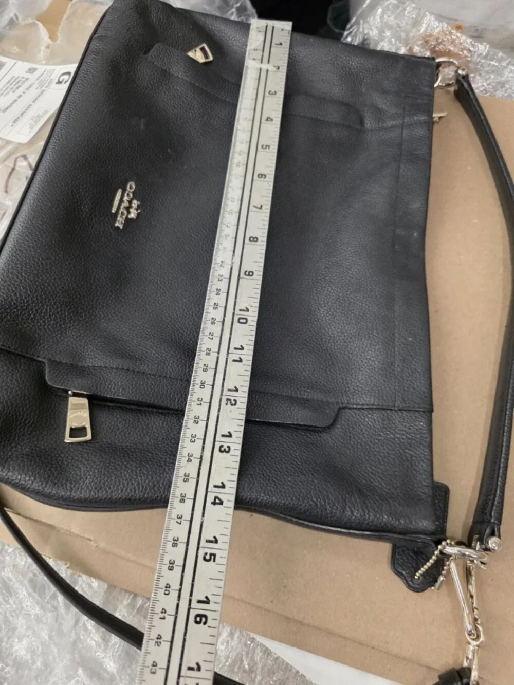 COACH Scout Hobo Black Pebbled Leather Shoulder Crossbody Bag